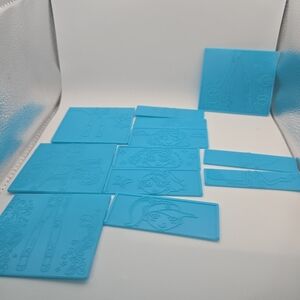 Girls Fashion Rubbing Plates Stencil Set Double Sided Design Plates w Storage